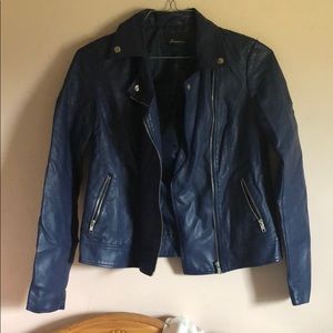 Blue faux leather jacket